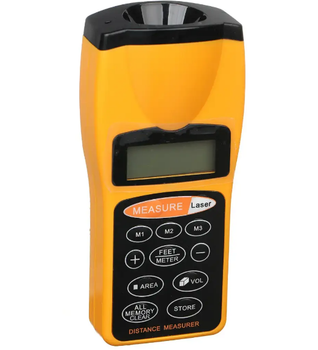 Цифровой ультразвуковой дальномер с лазерной указкой CAPITAL CP-3007 LCD желтый