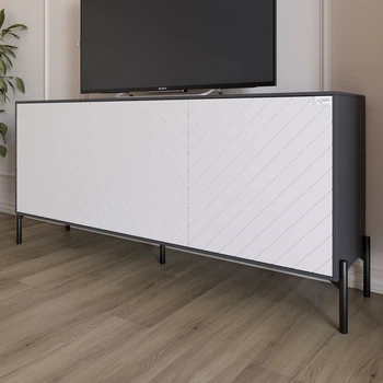 Тумба Lion Амарант 168x40x76.5 см Антрацит/Белый (LION-043003)
