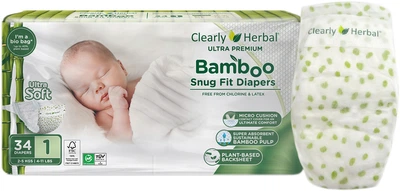 Подгузники Clealry Herbal Bamboo размер 1 2-5 кг 34 шт (850004427675)
