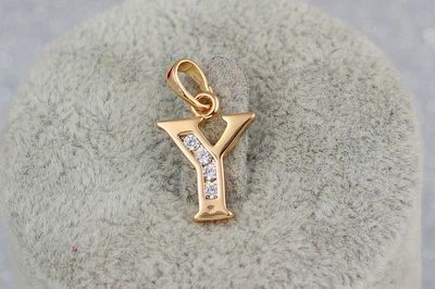 Кулон Xuping Jewelry літера Y 1,5 см золотистий