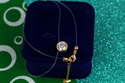 Леска Xuping Jewelry с кулоном в ободке 9 мм 40 см добавка 5 см золотистая