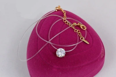 Волосінь Xuping Jewelry з кулоном камінь 8 мм 40 см добавка 5 см золотиста