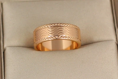 Обручка Xuping Jewelry американка рифлені хвилі 7 мм р17 золотисте