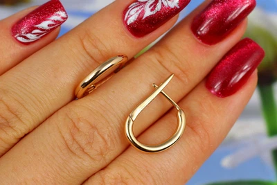 Серьги Xuping Jewelry овальные колечки 1,5 см золотистые