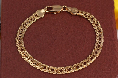 Браслет Xuping Jewelry ромб з огранюванням 23 см 5 мм золотистий