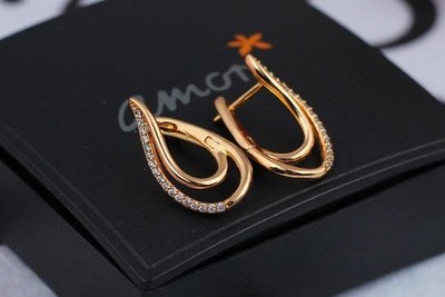 Серьги Xuping Jewelry скобочка 2.2 см золотистые