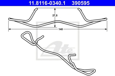Пружина тормозных колодок ATE (11.8116-0340.1)