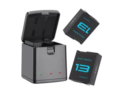 Зарядний пристрій TELESIN для 3-х акумуляторів GoPro HERO13 Black з двома акумуляторами (S0-BCG-10-TGP-2)