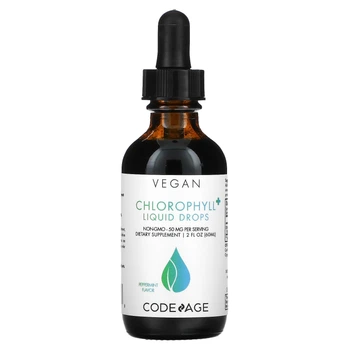 Хлорофилл CodeAge Chlorophyll Liquid Drops Non-GMO, Peppermint, 50 mg, 60 ml