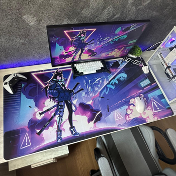Величезний килимок 1200х600 на весь комп'ютерний стіл YLXXL1 Cyberpunk ігрова поверхня для миші та клавіатури