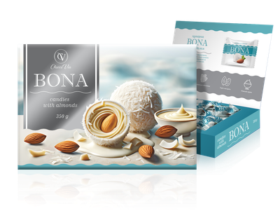 Набір цукерок BONA з мигдалем Chocco Via художня коробка (213793)