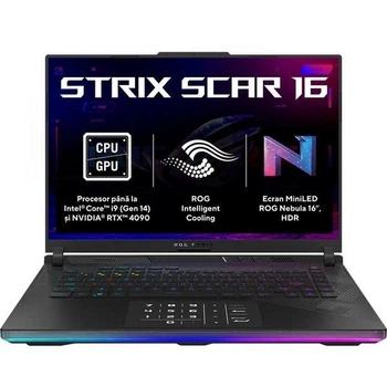 Ноутбук ASUS ROG Strix SCAR 16 G634JYR-RA046, Intel Core i9-14900HX, 5.8GHz, 16" miniLED QHD+, 64GB DDR5, SSD 2TB, NVIDIA GeForce RTX 4090 16GB, Free Dos