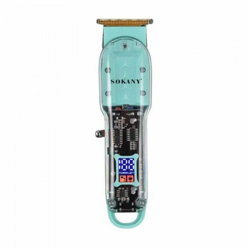 Машинка для стрижки волос аккумуляторная Sokany SK-16036 триммер для бороды и усов Бирюзовый