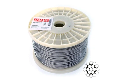 Трос нержавеющий Apro 1мм x 200м (1x19) DIN 3053 (WR-G30531N) (200 шт.)