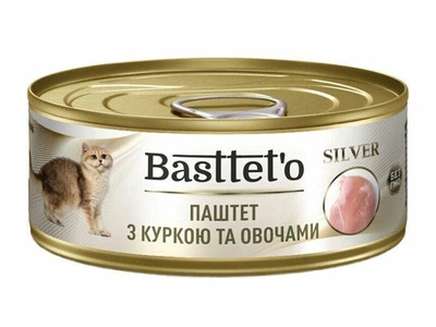 Влажный корм Basttet`O Silver для котов паштет с курицей и овощами 85 г