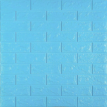 3D панель самоклеящаяся StickerWall под кирпич 770х700х3 мм голубой