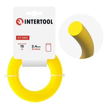 Лiска для тримера "коло", 2.4 мм x 15 м INTERTOOL (DT-2303)