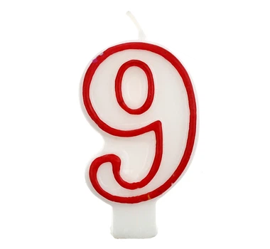 Свічка в торт цифра "9"