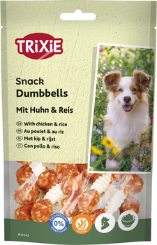 Лакомство Trixie Denta Fun Chewing Dumbbells для собак Гантель жевательная с курицей и рисом 100 г 6 шт (4011905313429)