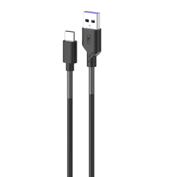 Кабель SkyDolphin S27L Spring Anti-Brake USB - USB Type-C (M/M), 1 м, Чорний (SDUSB-000611)
