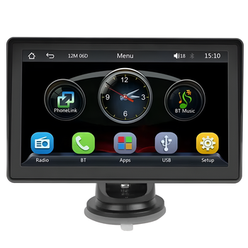 Автомобильный монитор CarPlay Android Auto Podofo A3241, 7" сенсорный дисплей, Bluetooth, FM, поддержка камеры заднего вида