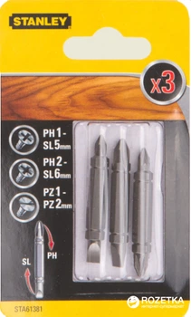 Бита двусторонняя Stanley PH SL 50 мм 3 шт (STA61381)