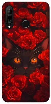 TPU чохол Demsky Rose cat для Huawei P30 lite