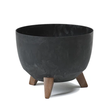 Вазон Lamela ROMA 242*150 mm, чорний бетон