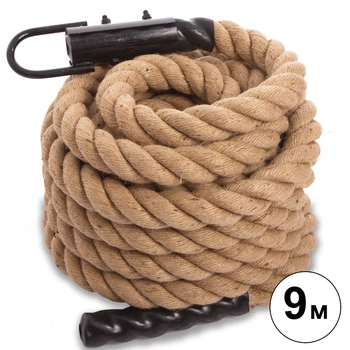 Канат для лазанья из сизаля с креплением Combat Battle Rope Zelart FI-0910-9 9 метров