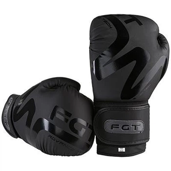 Боксерские перчатки FGT collection 3035, Flex, 10oz, черный, нашивка на манжете