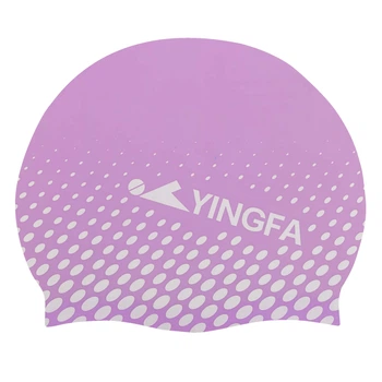 Шапочка для плавания силиконовая для взрослых YINGFA C0091 (силикон, фиолетово-белый)