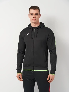 Спортивна кофта чоловіча Joma Olimpiada 103707.117 S Чорна із салатовим (8445954520396)