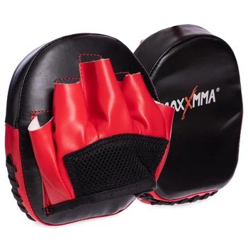 Лапа Изогнутая для бокса и единоборств MAXXMMA MP04 размер 15x15x4см черный-красный