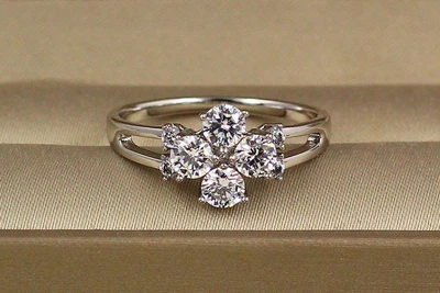 Кольцо Xuping Jewelry четырехлистник р 18 серебристое
