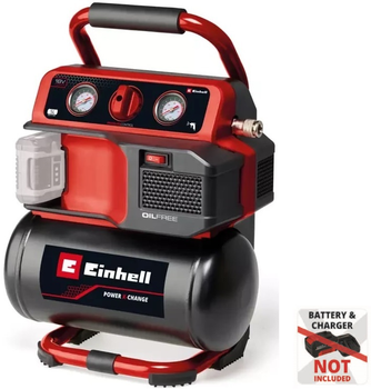 Einhell Компресор повітряний TE-AC 18/75 Li OF - Solo, акумуляторний 18В PXC, 8бар, 75л/хв, бак 5л, 7.76кг, (без АКБ та ЗП)