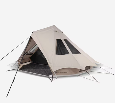 Туристическая Палатка с Тамбуром QUECHUA Tepee 5.2 из Поликотона Пятиместная Двухкомнатная Водонепроницаемая