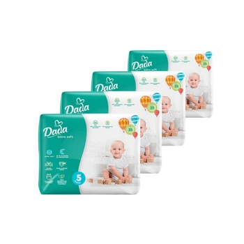 Подгузники Dada Extra Soft Размер 5 Junior (11-25 кг) 4 упаковки по 39 шт 156 шт (4820174989569)