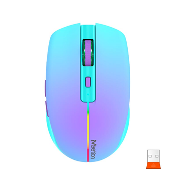 Мышь MEETION 2.4 G+Bluetooth Dual Mode gaming mouse BTM002 |1000-1200-1600dpi, 6keys, Type-C Charging, RGB| фиолетовая
