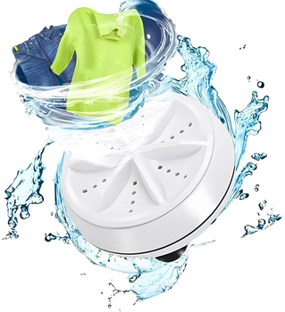 Портативная стиральная ультразвуковая турбо-машина VGR USB UltraSonic Turbine Wash белая, универсальная стиралка для поездок, дачи