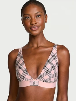 Бралет Victoria's Secret The T-shirt Shine Patch Wireless Plunge Bralette XS Рожевий(26947379)