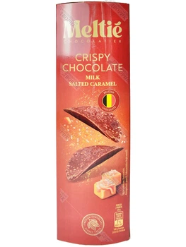 Чипсы из молочного шоколада MELTIE с воздушным рисом и соленой карамелью Crispy Chocolate Milk Salted Caramel 125 г