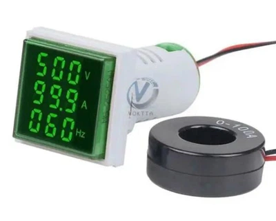 AC Цифровой Вольтметр/амперметр/частотомер переменного тока LED AC 60-500V 100A зеленый