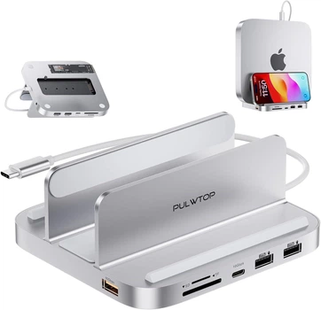 Док-станция Pulwtop 8в1 с корпусом для жесткого диска M.2 SSD для MacMini М4