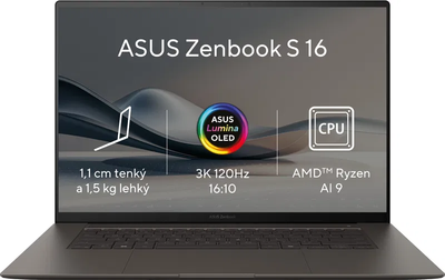 Ноутбук ASUS Zenbook S 16 OLED AMD Ryzen AI 9 HX 370 32Gb/2Tb AMD Radeon Win11P UM5606WA-OLED218X