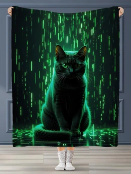 Плед 3D кот в матрице 160х200 см.