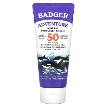 Солнцезащитный крем на минеральной основе SPF 50 Badger Company, 87 мл