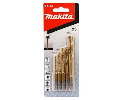 Набір свердл MAKITA HHS-TIN для ударних шуруповертів 5шт B-57308