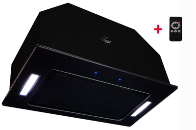 Вытяжка Luxor Stolz 60 LED 1450 m3 BK Sensor LED + пульт управления стеклянный фасад , черное стекло, черный