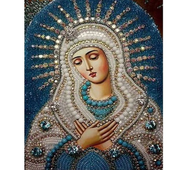 Алмазная мозаика картина стразами по номерам Святая Мария 30 х 40 см