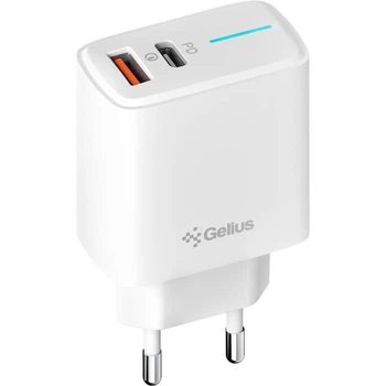 Сетевое зарядное устройство Gelius Radiance GP-HC058 (1Type-C+ 1USB-A)(PD/QC3.0/PPS/Super VOOC) 25 W White